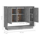 Sideboard Concrete Grey 97x31x75 cm Engineered Wood 809534
