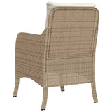 Garden Chairs with Cushions 2 pcs Beige Poly Rattan 365148