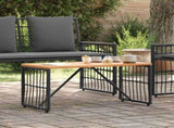 Outdoor Table Black 80 x 40 x 40 cm Steel and Poly Rattan 42025145