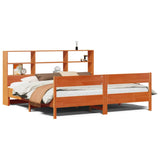 Bookcase Bed without Mattress Wax Brown 200x200cm Solid Wood Pine 3322977