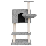 Cat Tree with Sisal Scratching Posts Light Grey 108.5 cm 171598