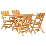 Garden Dining Set Natural Teak Solid Teak Wood Foldable 3155009