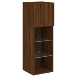 TV Cabinet with LED Lights Brown Oak 30.5x30x90 cm 837013