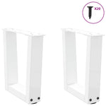 ZNTS Dining Table Legs V-Shape 2 pcs White 40x cm Steel 4012605