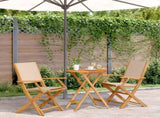 Bistro Set Beige Solid acacia wood and polyester Medium 3281799