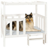 Dog Bed White 105.5x83.5x100 cm Solid Wood Pine 822388