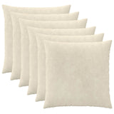Cushion Cover 6 pcs HEERLEN Cream 60 x 60 cm Microfiber Fleece 912668