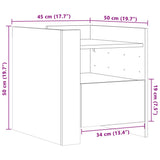 Bedside Cabinet Smoked Oak 45x50x50 cm Engineered Wood 848280