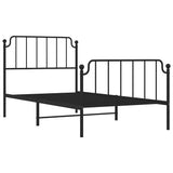 Metal Bed Frame without Mattress with Footboard Black 100x200cm 373900