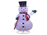 1.7M Lighted Snowman Holding Candy Cane Christmas Yard Decorations, Pre-lit Pull Up Snowman with 240 70039090