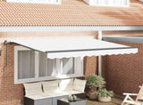 Retractable Awning White 250 x 200 cm Fabric 3329436