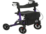 Folding Rollator Walker with Seat, Backrest, Lightweight Walking Frame with Storage Bag, Dual T3398P343246
