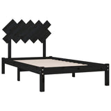 Bed Frame without Mattress Black 100x200 cm Solid Wood 3104862