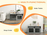 80cm Dog Crate Furniture with Removable Cushion for Large Dogs- Grey T3398P349629