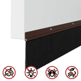 Screw-on Door Brush Seals 12 pcs Brown 100 cm Aluminium Alloy 42019449