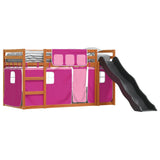 Bunk Bed without Mattress with Slide and Curtains Pink 90x200 cm 3284115