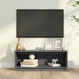 TV Cabinet Grey 90x35x35 cm Solid Wood Pine 813831