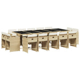 Garden Dining Set Beige PE rattan Large Foldable 3211234