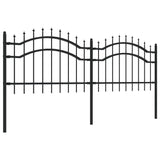 Garden Fence with Spear Top Black 239x75 cm Powder-coated Steel 151079