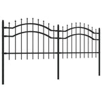 ZNTS Garden Fence with Spear Top Black 115 cm Powder-coated Steel 151079