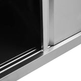 Work Table with Sliding Doors 120x50x cm Stainless Steel 51051