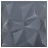 3D Wall Panels 24 pcs 50x50 cm Diamond Grey 6 m 150919