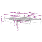Bed Frame No Mattress Concrete Grey 200x200 cm Engineered Wood 3328702