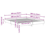 Bed Frame No Mattress Concrete Grey 200x200 cm Engineered Wood 3328702