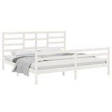 Bed Frame without Mattress White Solid Wood 200x200 cm 3105881
