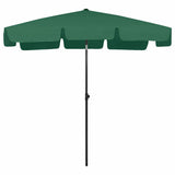 Beach Parasol Green Polyester 200x125 cm Tiltable Beach Parasol 314728