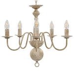 Chandelier Antique White 5 x E14 Bulbs 281614