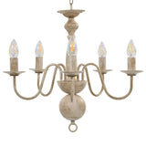 Chandelier Antique White 5 x E14 Bulbs 281614