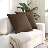 Sofa Pillows 2 pcs Brown 80 x 80 cm Fabric 42014044