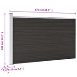 Fence Panel WPC 175x105 cm Black 148976