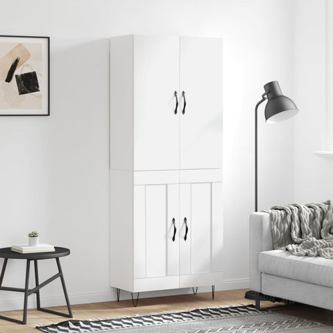Highboard White 69.5x34x180 cm Engineered Wood 3198073