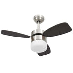 Ceiling Fan with Light and Remote Control 76 cm Dark Brown 51493