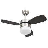 Ceiling Fan with Light and Remote Control 76 cm Dark Brown 51493