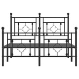 Metal Bed Frame without Mattress with Footboard Black 120x200cm 374355
