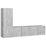 3 Piece TV Cabinet Set Concrete Grey Engineered Wood 3079093