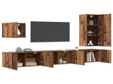 TV Wall Unit Wall-mounted 5 pcs Old Wood Engineered Wood 3402767