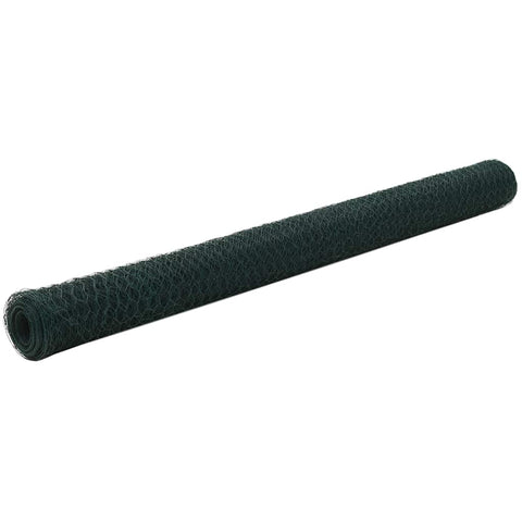 Chicken Wire Fence Steel with PVC Coating 25x1.5 m Green 143270