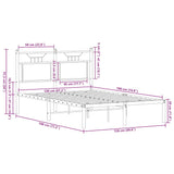 Bed Frame without Mattress Sonoma Oak 120x190 cm Small Double Engineered Wood 4106789
