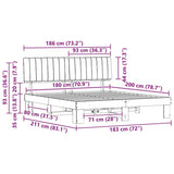 Bed Frame with Upholstered Headboard Light Grey 180 x 200 cm 3398099