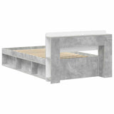 Bed Frame with Storage with Headboard Concrete Grey 75 x 190 cm 3433314