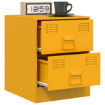 ZNTS Bedside Cabinet Yellow 34.5x39x44 cm Steel 841625