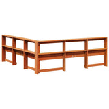 Bookcase Headboard L-Shaped Wax Brown 200 cm Solid Wood Pine 859255