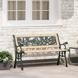 Garden Bench with Cushion Brown 116 x 54 x 73 cm Wood 319570