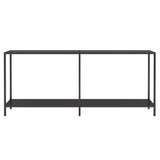 Console Table Black Tempered Glass, Powder-Coated Steel Large 331703