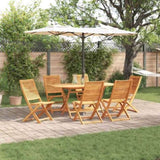 Garden Dining Set Folding 7 pcs Brown Solid Acacia Wood 3375758