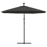 Cantilever Garden Parasol with LED Lights and Steel Pole 300 cm Anthracite 44521